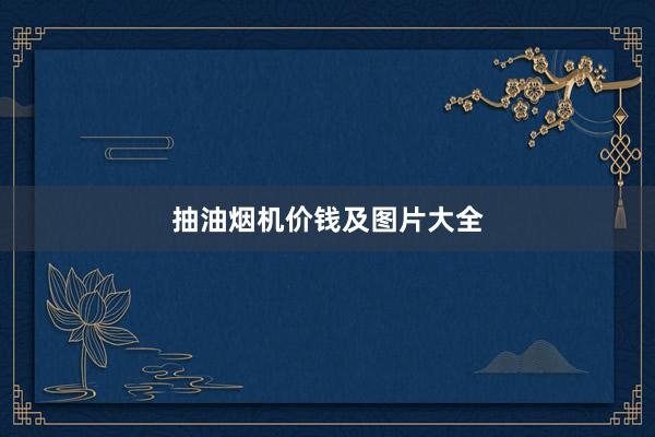 抽油烟机价钱及图片大全